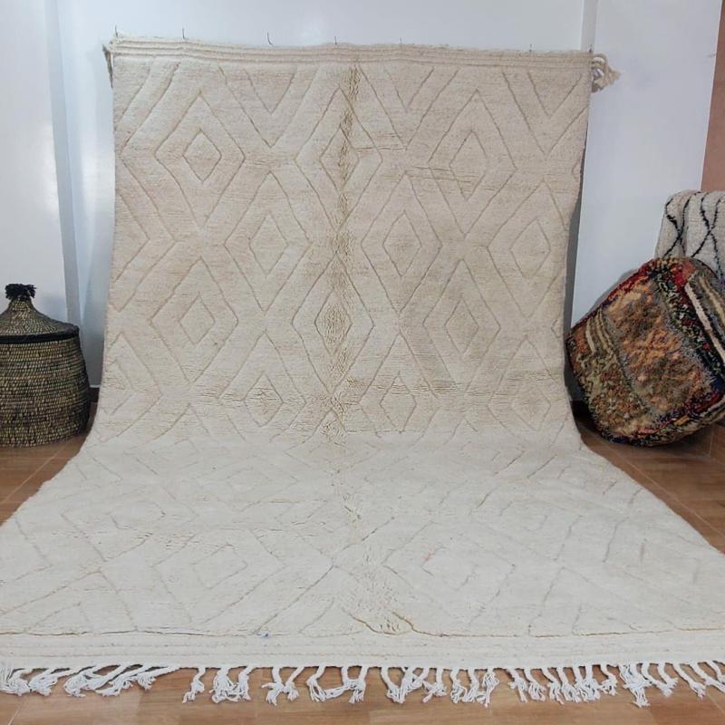 White Nahsim Marokkaans handgemaakt tapijt